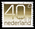 Postage stamp printed in Netherlands shows Numeral, Figure type `Crouwel` serie, circa 1976