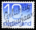 Postage stamp printed in Netherlands shows Numeral, Figure type \'Crouwel\' serie, circa 1976