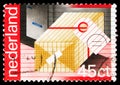 Postage stamp printed in Netherlands shows Postal package, PTT-services serie, 45 c - Dutch cent, circa 1981