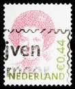 Postage stamp printed in Netherlands shows Queen Beatrix (1938-), Queen Beatrix type 'Inversion' serie, 0.44 - Euro, circa 2006