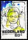 Postage stamp printed in Netherlands shows Sleeping girl, December Stamps serie, 60 c - Dutch cent, circa 2000