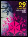 Postage stamp printed in Netherlands shows Snow Crystals, 29 ct - Euro cent, December Stamps serie, circa 2006