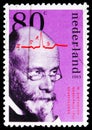 Postage stamp printed in Netherlands shows W. Einthoven, Nobel prize winners, 80 c - Dutch cent, serie, circa 1993