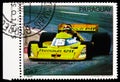 Postage stamp printed in Paraguay shows Renault -Turbo - Formula 1, Race car serie, circa 1978