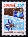 Post stamp Poland, 1979, Kopernik 500 and Copernicus satellite