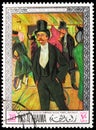 Postage stamp printed in Ras Al Khaimah (United Arab Emirates) shows Henry Fourcade; by Toulouse-Lautrec (1864-1901), Paintings