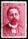 Postage stamp printed in Romania shows Anton Pavlovich Chekhov (1860-1904), Russian writer, Cultural Anniversaries serie, circa