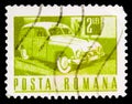 Postage stamp printed in Romania shows Postbox Collection Service, Postal and Transport serie, circa 1968