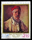 Postage stamp printed in Romania shows Self portrait by Gh. Petrascu (1872-1949), Romanian Art - Portraits serie, circa 1972