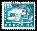 Postage stamp printed in Romania shows Ships in port, Daily Life serie, 1.55 L - Romanian leu, circa 1960