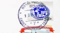 Postage stamp printed in Russia with Saint Petersbourg stamp shows Russian Geographical Society, circa 2015 Royalty Free Stock Photo