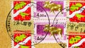 Postage stamp printed in Russia shows Apatity sity Post office, Murmansk Oblast, dated 2017