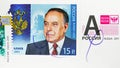 Postage stamp printed in Russia shows Holder of Order of St. Andrew, G.A. Aliyev 1923-2003, Cavaliers serie, circa 2013