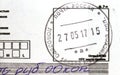 Postage stamp printed in Russia shows Lovozero sity Post office, Murmansk Oblast, dated 2017