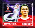 Postage stamp printed in Rwanda shows Oleh Blokhin, Greatest Footballers serie, circa 2017