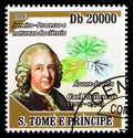 Postage stamp printed in Sao Tome and Principe shows C. Linnaeus, International Year of Science serie, circa 2009