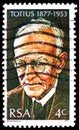 Postage stamp printed in South Africa shows Jacob Daniel du Toit, Totius 1877-1953, Birth Centenary of Dr J du Toit serie, circa