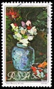 Postage stamp printed in South Africa shows Sweet pea, Pieter Wenning serie, 5 c - South African cent, circa 1980 Royalty Free Stock Photo