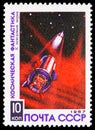 Postage stamp printed in Soviet Union shows To Unknown Worlds, Space Fantasies serie, circa 1967