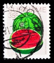 Postage stamp printed in Suriname shows Watermelon, Postal stamp, Fruits serie, circa 1978