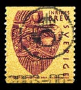 Postage stamp printed in Sweden shows Face-shaped pendant, Birka, World Heritage Sites - Birka, Hovgarden & Visby serie, circa