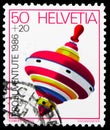 Postage stamp printed in Switzerland shows Whirligig, Pro Juventute: Children toys serie, circa 1986