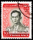 Postage stamp printed in Thailand shows King Bhumipol Adulyadej (1972-1979) - Redrawn, serie, circa 1976 Royalty Free Stock Photo