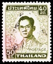 Postage stamp printed in Thailand shows King Bhumipol, King Bhumibol Adulyadej (1972-1979) serie, circa 1979 Royalty Free Stock Photo