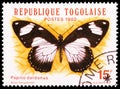 Postage stamp printed in Togo shows African Swallowtail (Papilio dardanus), Butterflies serie, circa 1982