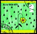 Postage stamp printed in United Kingdom shows Acid Rain Kills, Protection of the Environment serie, circa 1992