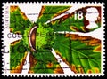 Postage stamp printed in United Kingdom shows Autumn - Horse Chestnut, The Four Seasons: Autumn serie, circa 1993