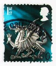 Postage stamp printed in United Kingdom shows Wales - Welsh Dragon, Regional serie, circa 1999