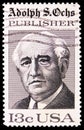 Postage stamp printed in United States shows Adolph S. Ochs 1858-1935, Publisher of the New York Times, serie, circa 1976 Royalty Free Stock Photo