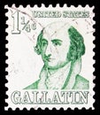 Postage stamp printed in United States shows Albert Gallatin, Prominent Americans Definitives serie, circa 1967