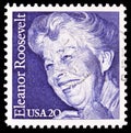 Postage stamp printed in United States shows Eleanor Roosevelt 1884-1962, Activist First Lady, serie, circa 1984 Royalty Free Stock Photo