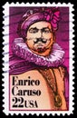 Postage stamp printed in United States shows Enrico Caruso 1873-1921 Italian Opera Tenor, Performing Arts Series serie, circa