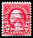 Postage stamp printed in United States shows George Washington 1732-1799, First President of the USA, 1922-1926 Regular Issue Royalty Free Stock Photo