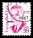 Postage stamp printed in United States shows Grenville Clark, Great Americans serie, circa 1985 Royalty Free Stock Photo