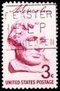 Postage stamp printed in United States shows Lincoln by Gutzon Borglum, Lincoln Sesquicentennial Issue serie, circa 1959 Royalty Free Stock Photo