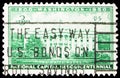 Postage stamp printed in United States shows National Capital Sesquicentennial, White House,  serie, 3 c - United States cent, Royalty Free Stock Photo