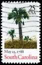 Postage stamp printed in United States shows South Carolina Ratification Date, Ratification of the Constitution Bicentennial serie