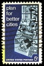Postage stamp printed in United States shows View of Model City, Urban Planning Issues serie, circa 1967