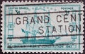 a postage stamp printed in the US showing the architectÃ¢â¬â¢s line drawing of the ship also famously known as `Old Royalty Free Stock Photo