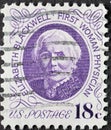 a postage stamp printed in the US showing a portrait of AmericaÃ¢â¬â¢s First Female Doctor Dr. Elizabeth Blackwell
