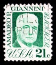 Postage stamp printed in USA shows Amadeo P. Giannini, 21 c - United States cent, 1970-1974 Regular Issue serie, circa 1973