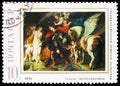 Postage stamp printed in USSR Russia shows Perseus and Andromeda, Rubens 1621, Foreign Paintings in Soviet Museums serie,