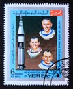 Post stamp Yemen, 1969, History of outer space exploration, Apollo 7