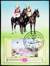 Postage stamp printed in Yemen shows Block: Philympia - 1970, London, Souvenir sheet, circa 1970