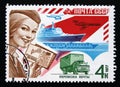 Postage stamp Russia, USSR, 1977, Postal transportation