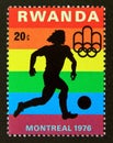 Postage stamp Rwanda, 1976. Football sport